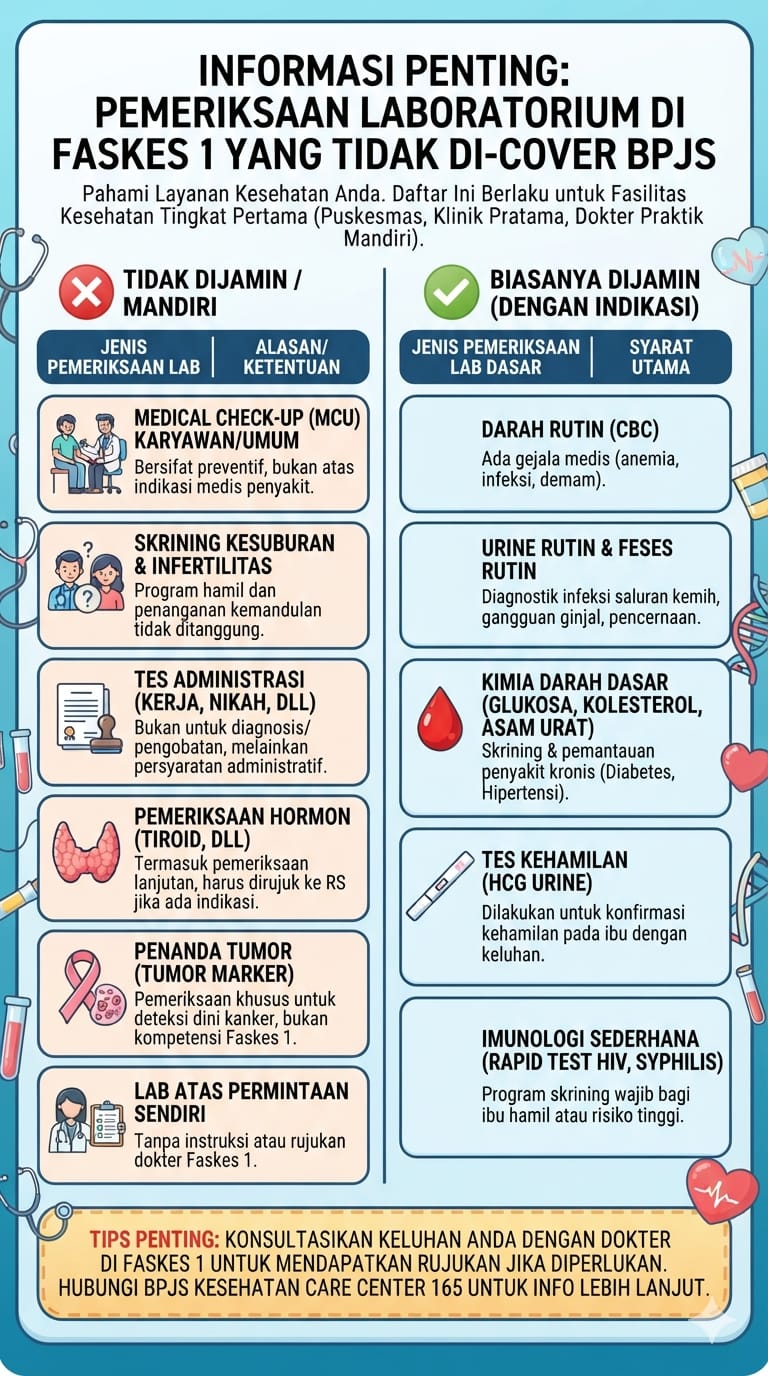 Pemeriksaan Laboratorium di Faskes 1 yang tidak dicover BPJS